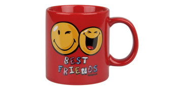 Vajillas - MUG CERAMICA SMILEY 330 ML BEST FRIENDS-ROJO