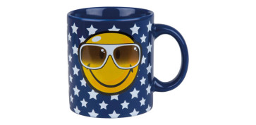 Menaje - MUG CERAMICA SMILEY 330 ML COOL-AZUL M