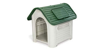 Productos para mascotas - CASETA RESINA PARA PERRO BEIGE/VERDE DAKOTA72 X 87 X H75