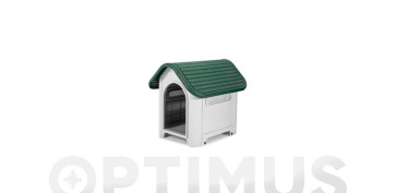 Productos para mascotas - CASETA RESINA PARA PERRO BEIGE/VERDE KIRA59 X 75 X H66