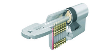 Material de carpintería - CILINDRO T60 LEVA LARGA 40-40 LATON, 5 LLAVES