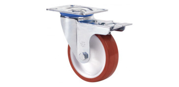 Transporte industrial - RUEDA GIR. PU 10ZVLL100-POL FRENO 110 X 32  130 KG