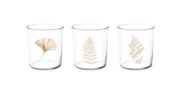 Vajillas - VASO VIDRIO DECORADO GOLD 35 CL SURTIDO