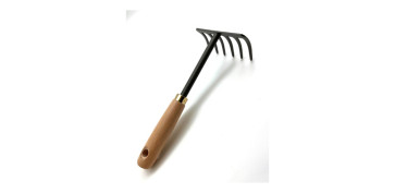 Herramienta manual de jardin - MINI RASTRILLO DE CULTIVO MANGO MADERA