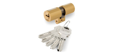 Material de carpintería - CILINDRO PERFIL SUIZO SP LEVA LARGA 33-33 LATON, 5LLAVES