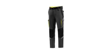 Vestuario laboral - PANTALON TECNICO 240 GR GRIS / AMARILLO FLUOR TALLA XXL
