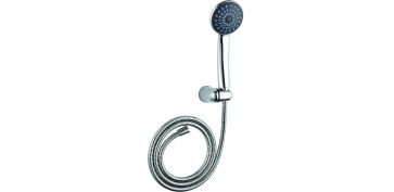 Griferia - KIT DE MANGO DE DUCHA DE 9 CM EN ABS FLEXO ACERO INOX. EXTENSIBLE DE 170-22 CM CROMADO