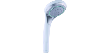 Griferia - MANGO DE DUCHA DE 5 POSICIONES Y STOP Ø 65MM EN ABS CON LIMITADOR DE CAUDAL BLANCO