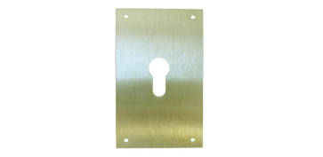 Cerraduras - PLACA CERRADURA 80X120MM BOCALLAVE PERA M-51/80120P, LATON MATE