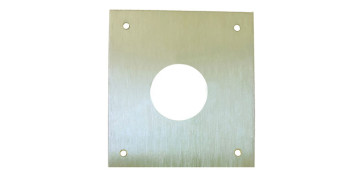 Cerraduras - PLACA CERRADURA 80X80MM BOCALLAVE REDONDA Ø28MM M-51/8080R-28, LATON MATE