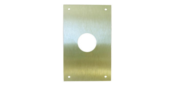 Cerraduras - PLACA CERRADURA 80X120MM BOCALLAVE REDONDA Ø28MM M-51/80120R-28, LATON MATE