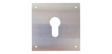 Cerraduras - PLACA CERRADURA 80X80MM BOCALLAVE PERA M-51/8080P, INOX SATINADO