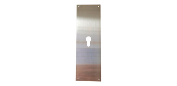 Cerraduras - PLACA CERRADURA 80X250MM BOCALLAVE PERA M-51/80250P, INOX SATINADO