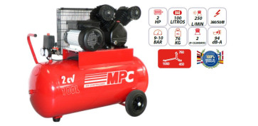 COMPRESOR CORREA BICILINDRICO 2HP MPC SNV-10025T TRIFASICO 1.100.119