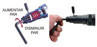 Embrague deslizante con regulacion exterior por llave allen y vastago de atornilladores neumaticos